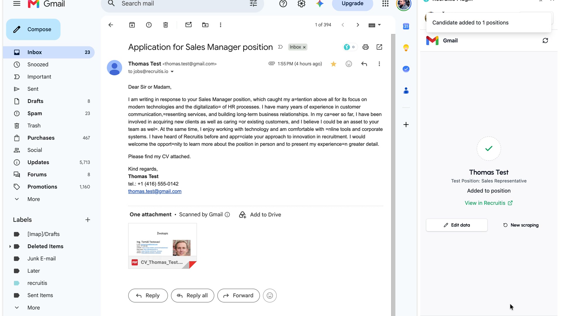 Outlook a Gmail plugin