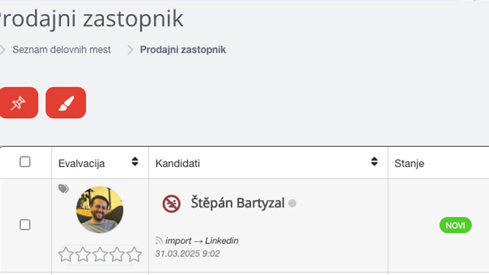 LinkedIn iskanje kandidatov
